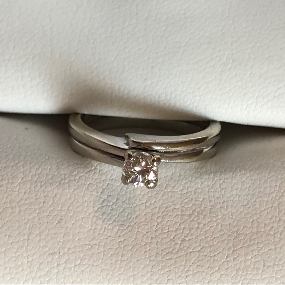 Diamond Solitaire Ring 14k White Gold Size 525 785$
